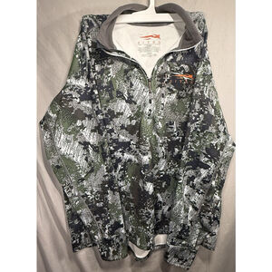 Sitka Gear Traverse Optifade Forest Camo Men's Half Zip Fleece Pullover XL